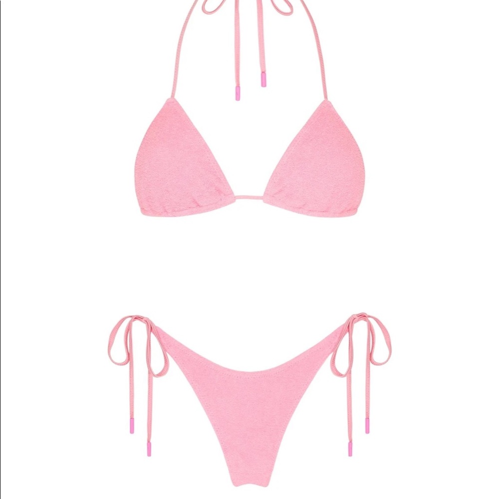 Triangl brand triangle pink terry cloth bikini